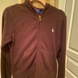 Brown thermo polo hoodies jacket